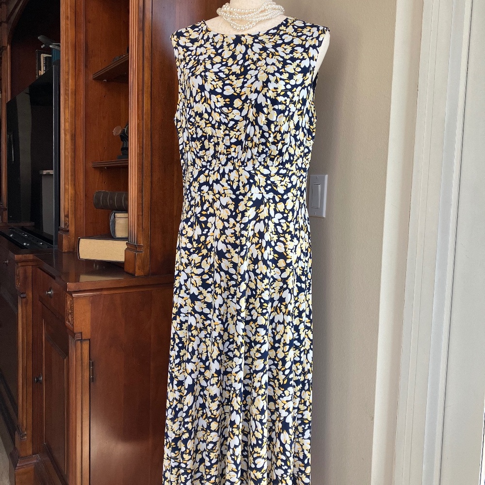 London Times Sleeveless Midi-Dress - Size 14  NWT